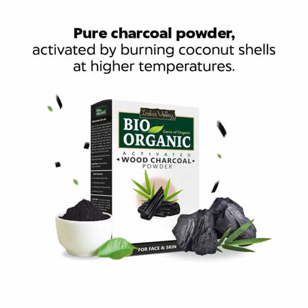 Indus Valley 100% Natural Activated Charcoal Powder Ideal For Skin Removes Dead Skin - 100G