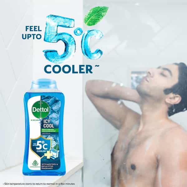 Dettol Icy Cool Body Wash And Shower Gel Bottle For Men | 250Ml