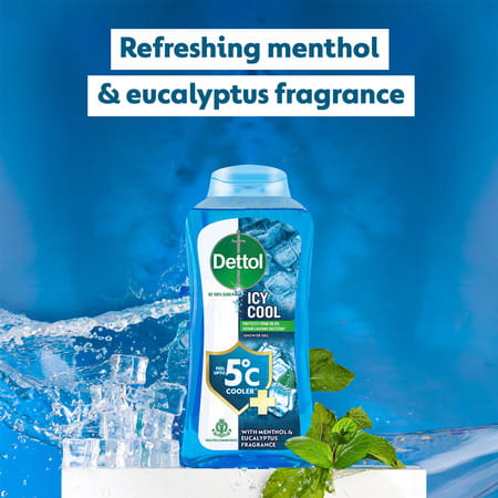 Dettol Icy Cool Body Wash And Shower Gel Bottle For Men | 250ml