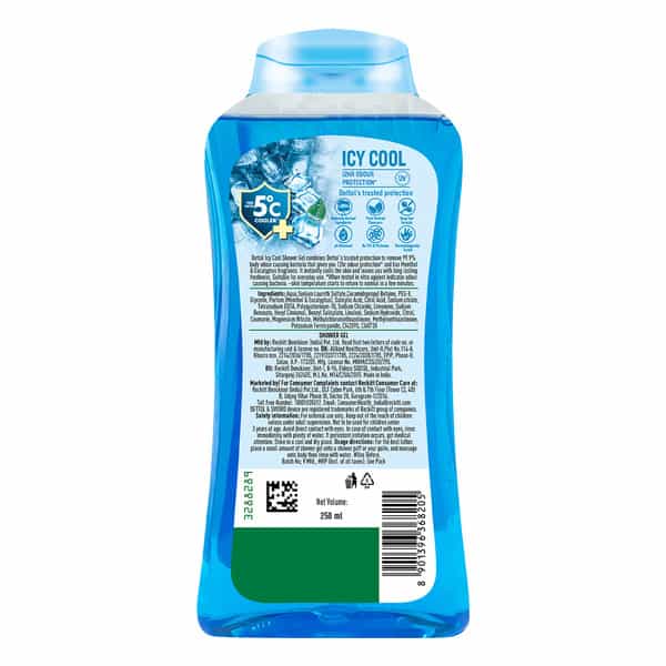 Dettol Icy Cool Body Wash And Shower Gel Bottle For Men | 250Ml