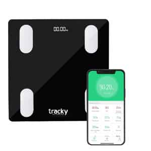 Tracky 4 Electrode Weighing Scale | Sync 18 Body Metrics Via App | Smart Bmi & Body Fat Analyzer
