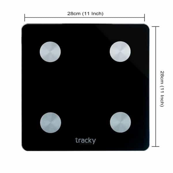 Tracky 4 Electrode Weighing Scale | Sync 18 Body Metrics Via App | Smart Bmi & Body Fat Analyzer