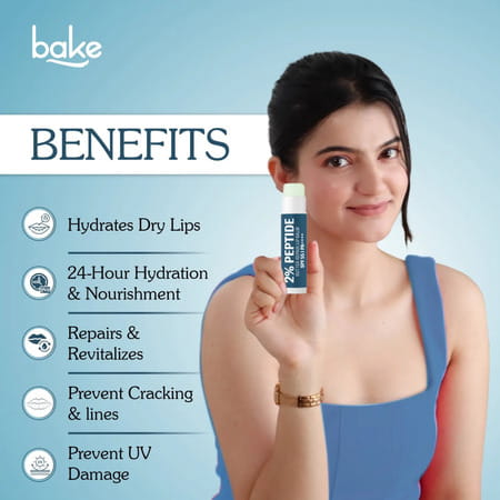 Bake Peptide + Ceramide Brightening Lip Balm Spf 55 Pa++++ For Dry | Pigmented Lips (5G)