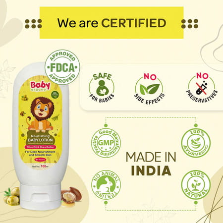 Babyorgano Moisturizing And Nourishing Baby Lotion For Smooth Skin - 100 Ml