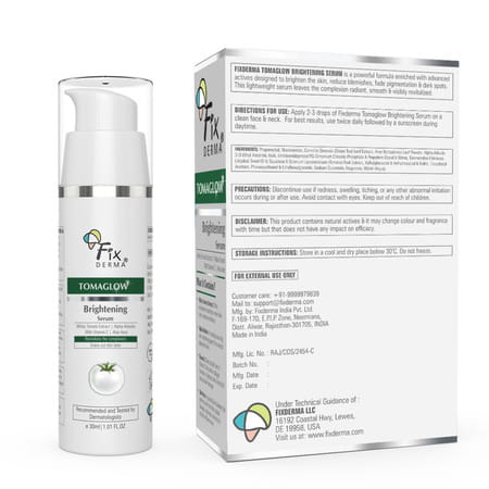 Fixderma Tomaglow Skin Brightening Face Serum Reduce Pigmentation & Dark Spots 30 Ml