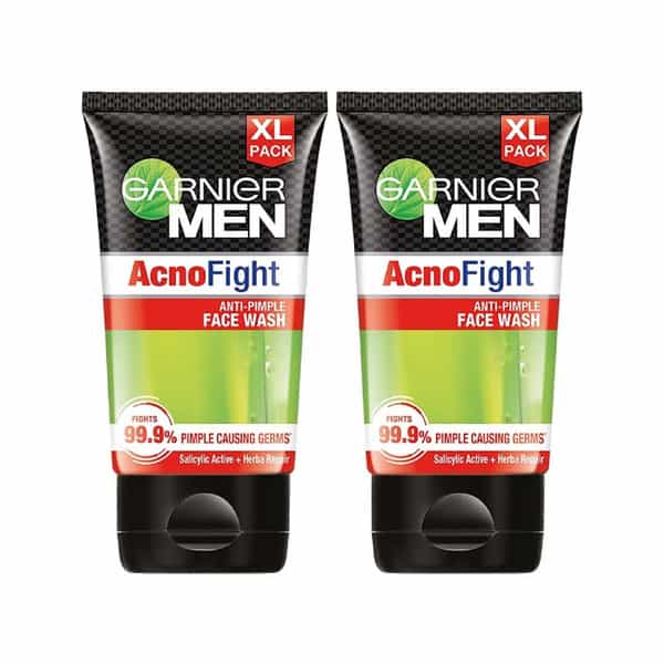 Garnier Men, Anti-Pimple Face Wash, Repairs Skin & Balances Oils, Acnofight, 2 X 150G (Pack Of 2)
