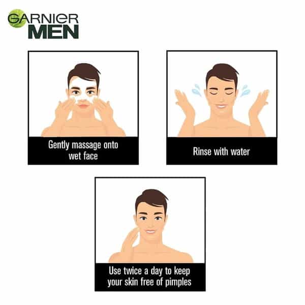 Garnier Men, Anti-Pimple Face Wash, Repairs Skin & Balances Oils, Acnofight, 2 X 150G (Pack Of 2)
