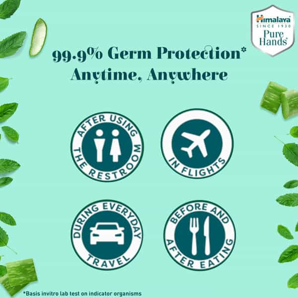 Himalaya Pure Hands-Hand Wipes - 30 Pulls-Aloe-Kills 99.9% Germs-Alcohol Based-Ph Balanced
