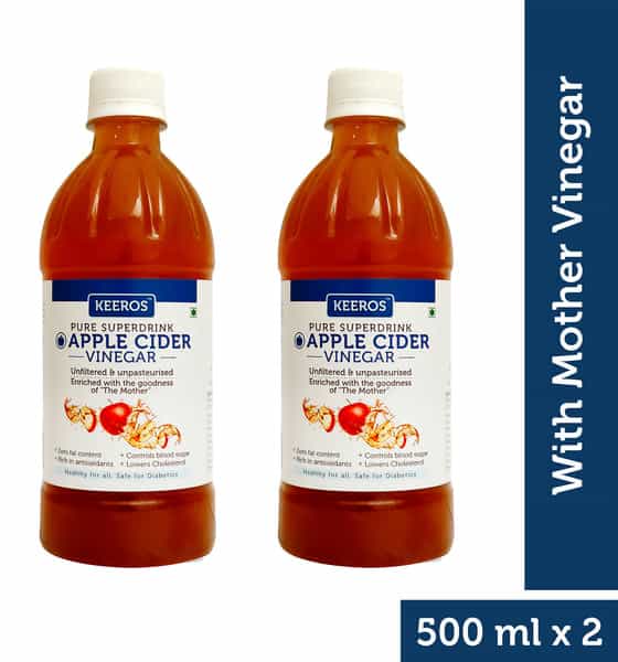 Keeros Apple Cider Vinegar With Mother Vinegar - 500Ml X Pack Of 2