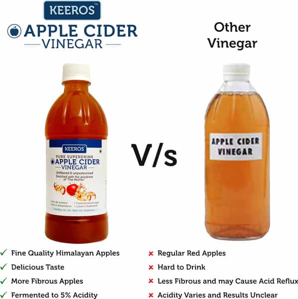 Keeros Apple Cider Vinegar With Mother Vinegar - 500Ml X Pack Of 2