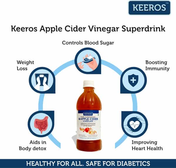 Keeros Apple Cider Vinegar With Mother Vinegar - 500Ml X Pack Of 2