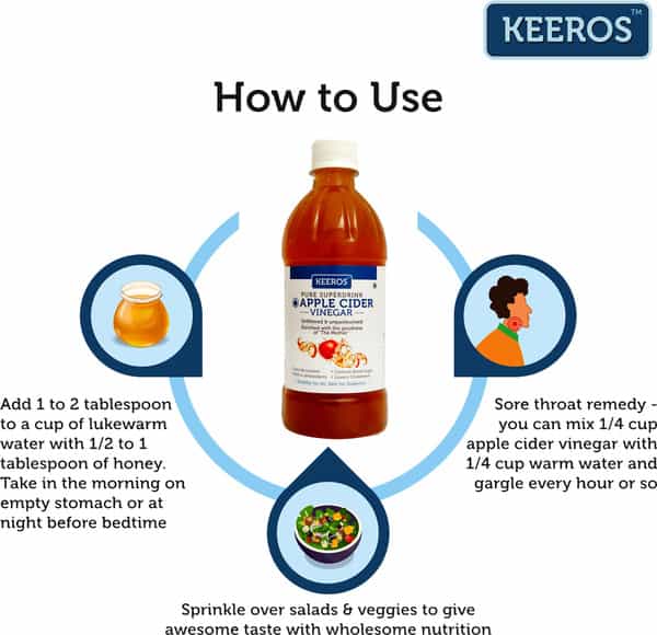 Keeros Apple Cider Vinegar With Mother Vinegar - 500Ml X Pack Of 2