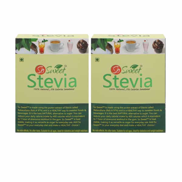 So Sweet Stevia 50 Sachet Sugar Free Sweetener (Pack Of 2)