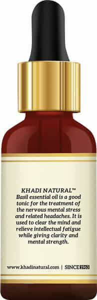 Khadi Natural Basil Essential Oil 15 Ml