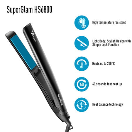 Syska Superglam Hs6800 Hair Straightener (Black)