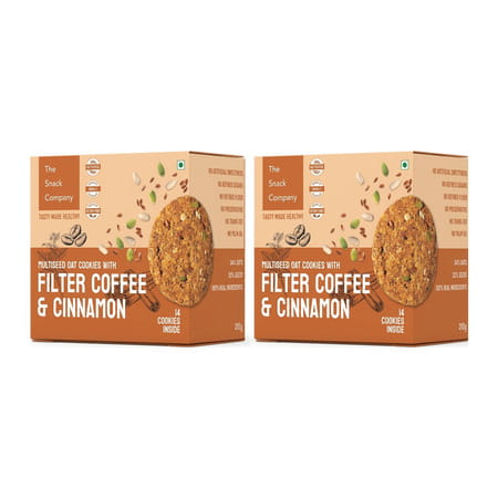 The Snack Company Healthy Oats & Multi Seed - Filter Coffee Cinnamon Combo | No Maida (2 X 210 G)