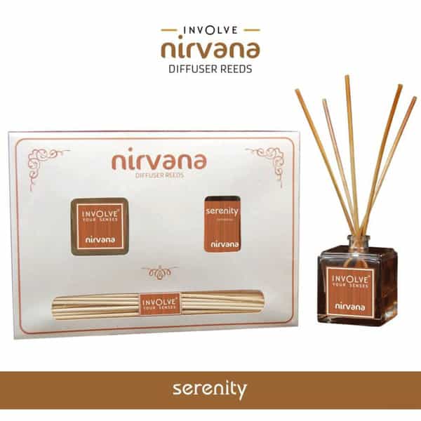Involve Nirvana Reed Aroma Diffuser - Serenity -100Ml Oil + 15 Sticks & Dispensing Bottle - Inir03