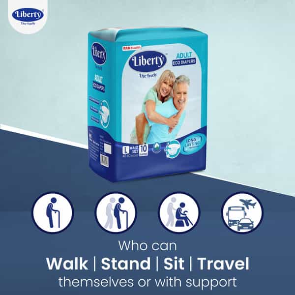 Liberty Eco Adult Diapers Large (L) 60 Count Waist Size 40-60 Inch Pack Of 6 10 Count/Pack