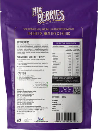 Nourishvitals Mix Berries Scrumptious Mix 200 G (Pack Of 2)