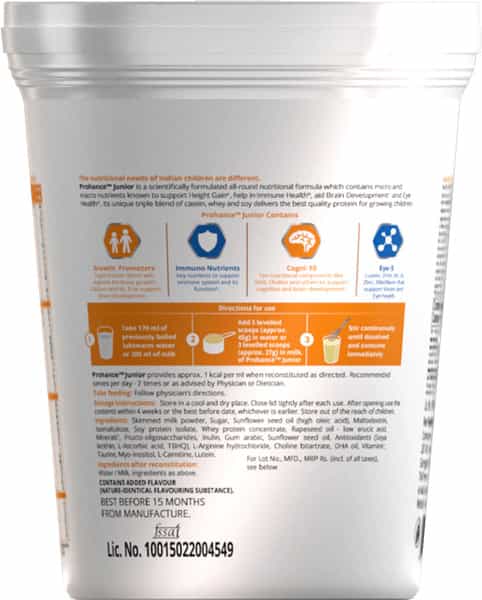 Prohance Junior Nutrition Powder | Vanilla Flavour | Jar 400 Gm