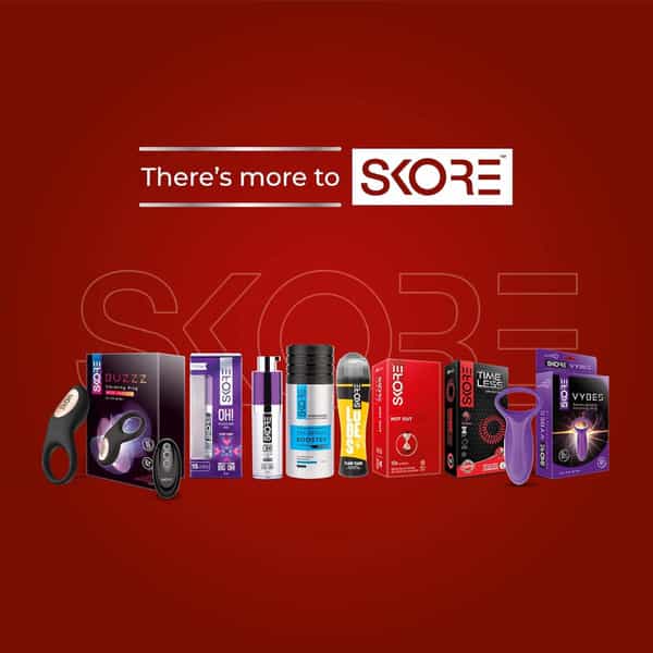 Skore Dotted Flavour Condoms (Cherry) 10N (Pack Of 4) And Hard Rock Gel Sachet Free