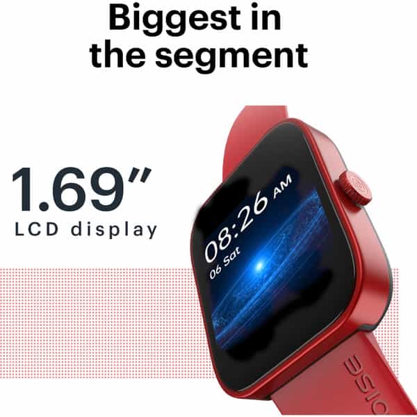 Noise Colorfit Caliber Smartwatch (Classic Red)