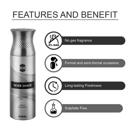 Ajmal Aurum & Blu & Silver Shade Deodorant Spray - For Men & Women (200 Ml Pack Of 3)