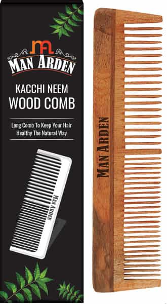 Man Arden Natural Kacchi Neem Wood Hair Comb For Healthy Scalp
