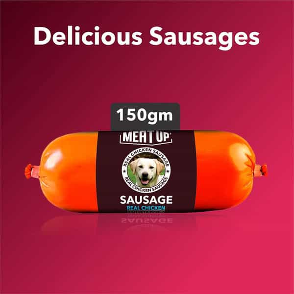 Meat Up Dog Treat Sausages | Chicken Flavour | 150G (Buy 1 Get 1 Free) Total 300G Pack