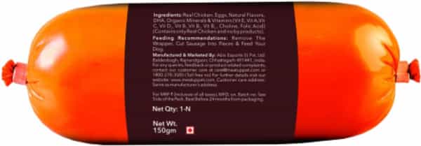 Meat Up Dog Treat Sausages | Chicken Flavour | 150G (Buy 1 Get 1 Free) Total 300G Pack