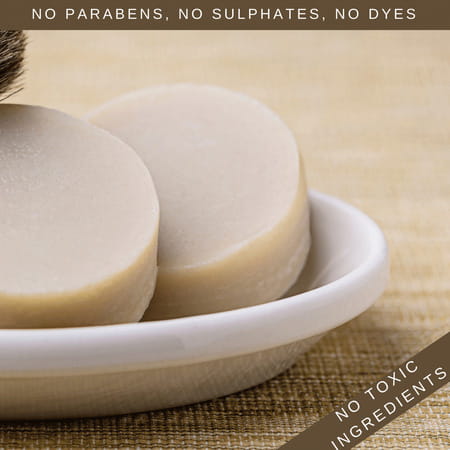 Hajamat Moisturizing Shaving Soap With Shea Butter- Smoky Leather -75 Gm- No Post Shave Dryness