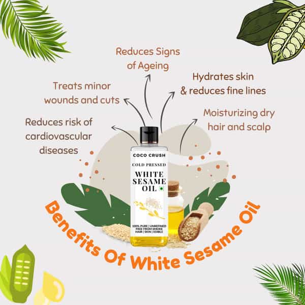 Coco Crush Cold Pressed White Sesame Oil - 200Ml