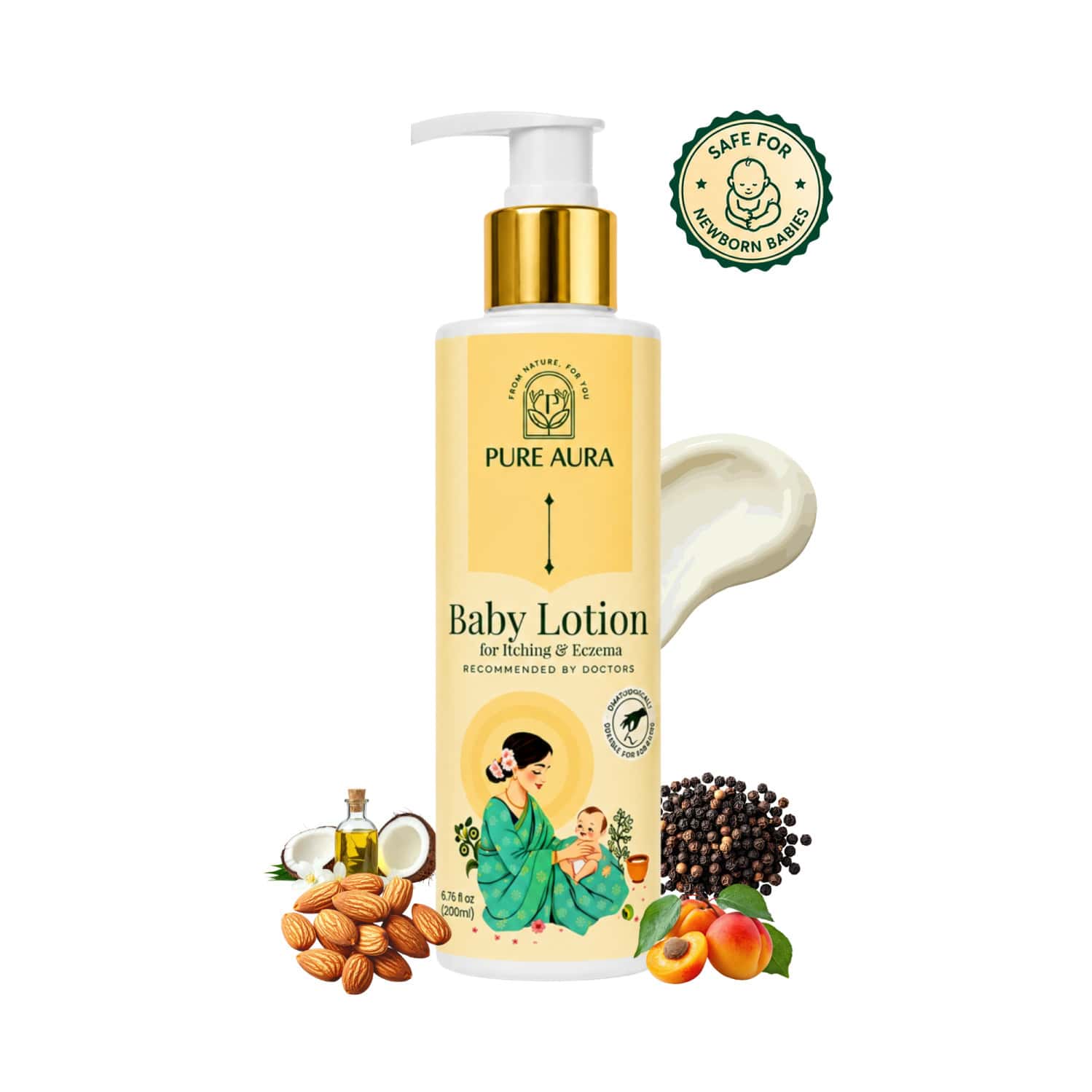 Pure Aura Baby Lotion For Itching & Eczema Relief | Ayurvedic & Chemical-Free 200ml