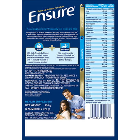 Ensure Balanced Nutrition Drink Powder For Adults Chocolate Flavored Box Of 950 Gm