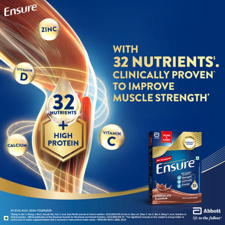 Ensure Balanced Nutrition Drink Powder For Adults Chocolate Flavored Box Of 950 Gm