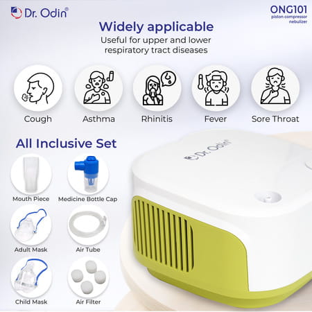 Dr. Odin Ong 101 Portable Nebulizer Machine For Child And Adult | Make In India | White & Green