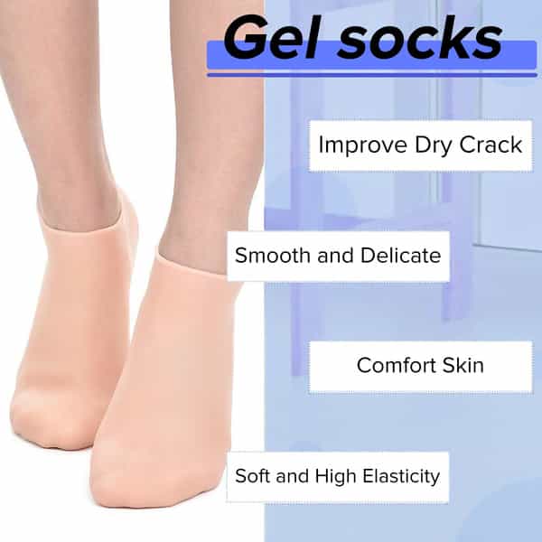 Dr Foot Silicone Socks | Anti Slip Silicone Moisturizing Socks | Dry Cracking Skin | Size M - 1 Pair