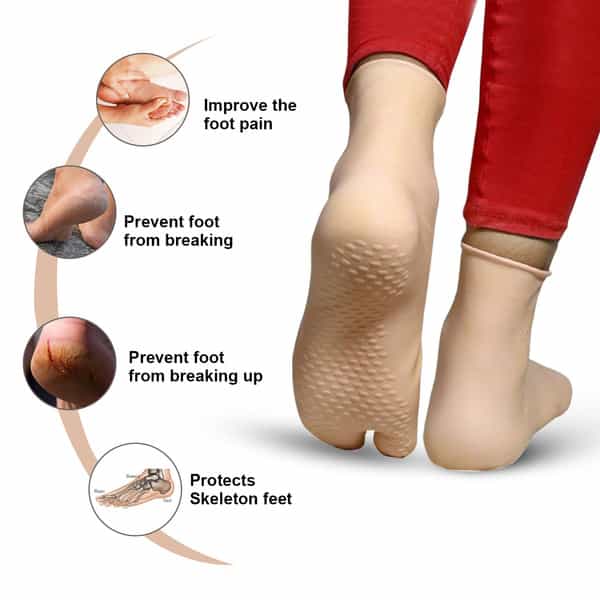 Dr Foot Silicone Socks | Anti Slip Silicone Moisturizing Socks | Dry Cracking Skin | Size M - 1 Pair