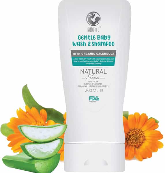 Babynu Natural Shampoo And Baby Wash Top To Toe With Organic Calendula (200 Ml)
