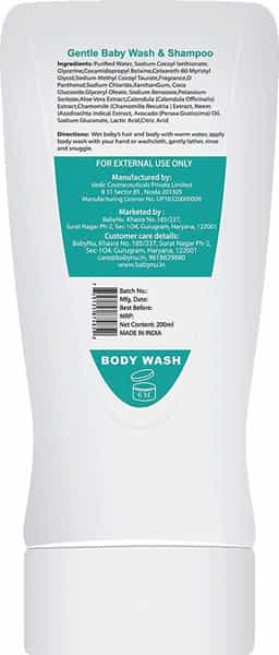 Babynu Natural Shampoo And Baby Wash Top To Toe With Organic Calendula (200 Ml)