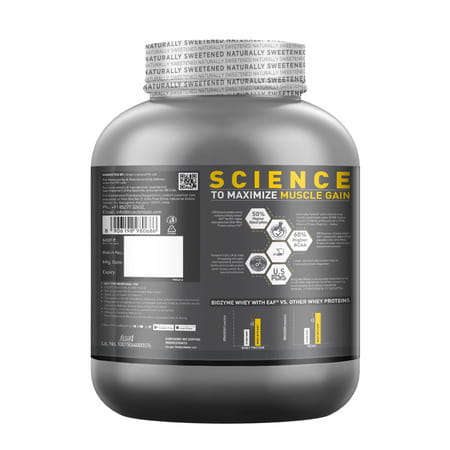 Muscleblaze Biozyme Performance Whey Protein Powder | Naturally Sweetened (Less Sweet) Chocolate 2Kg