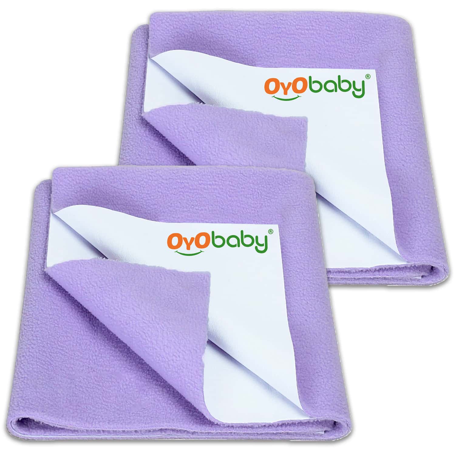 Oyo Baby Lightweight Large Dry Sheet Soft | Waterproof Breathable 140x100 Cm Pack Of 2 - Voilet