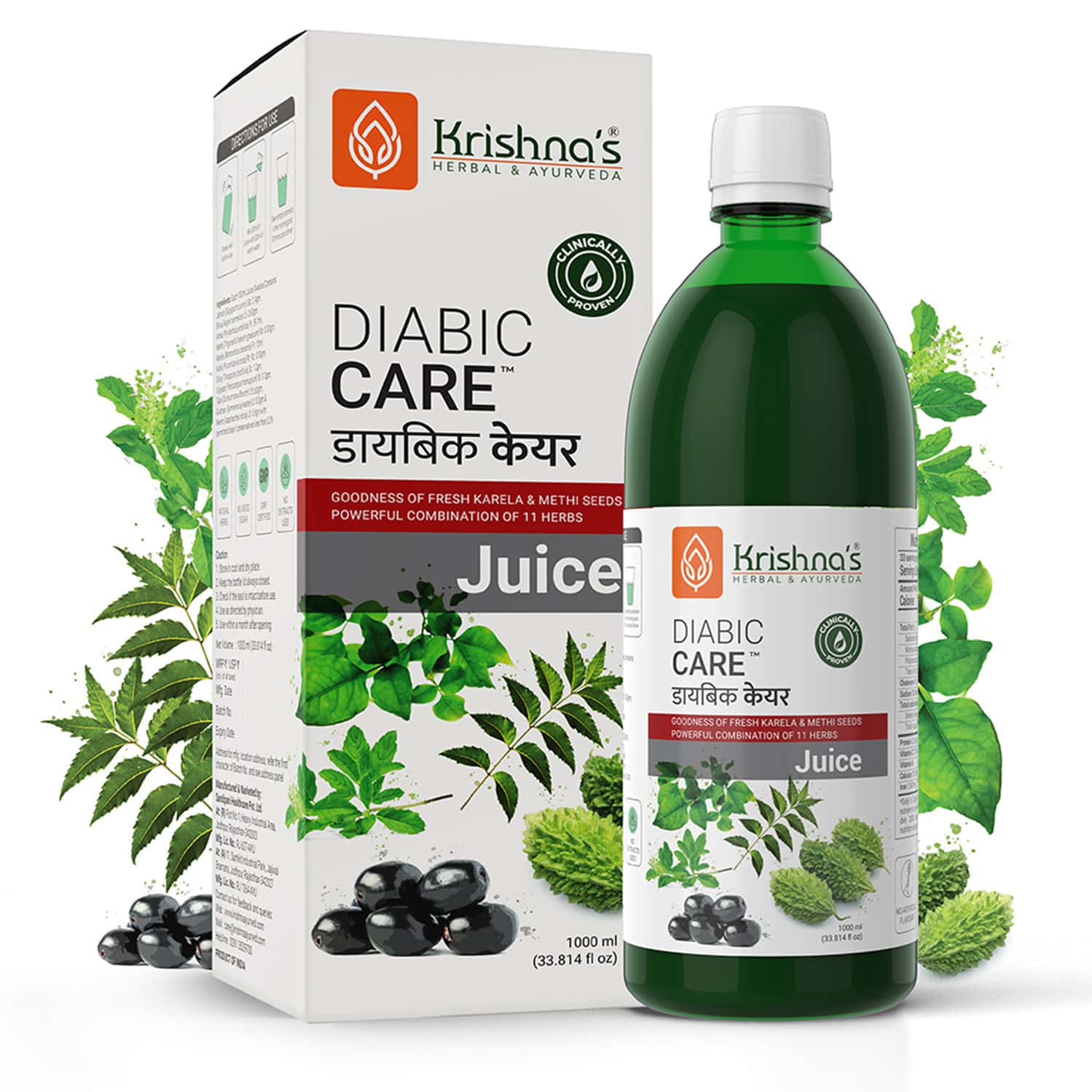 Krishna'S Diabic Care Juice 1 Litre | Clinically Proven Formula For Diabetic Wellness