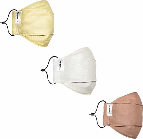 Carriall Adult Unisex 3 Layer Reusable Washable Cotton Mask (Camsl076) Pack Of 3