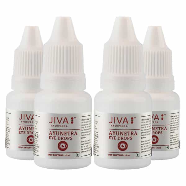 Jiva Ayunetra Eye Drops For Cleanses | Cools & Lubricates Dry Eye's - 10Ml (Pack Of 4)