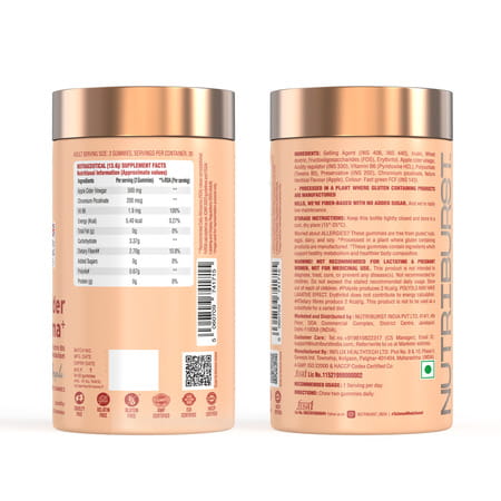 Nutriburst Apple Cider Gummies For Healthy Metabolism & Weight Loss Management (60 Gummy)