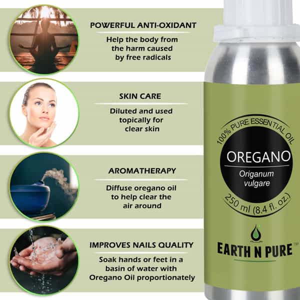 Earth N Pure Oregano Oil 100% Pure And Natural Essential Oil - 250 Ml (8.4 Fl. Oz.) (250 Ml)