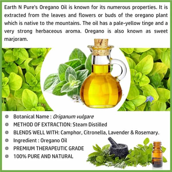 Earth N Pure Oregano Oil 100% Pure And Natural Essential Oil - 250 Ml (8.4 Fl. Oz.) (250 Ml)