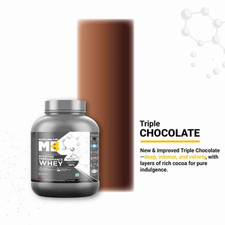 Muscleblaze Biozyme Whey (Triple Chocolate | 1.75kg) | 50% Higher Absorption | Eaf Certified
