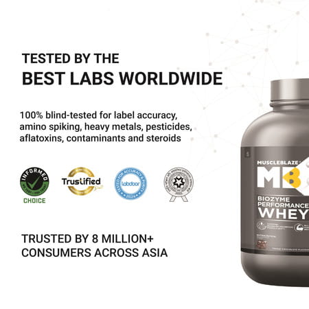 Muscleblaze Biozyme Whey (Triple Chocolate | 1.75kg) | 50% Higher Absorption | Eaf Certified